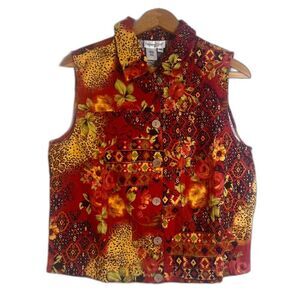 Coldwater Creek NWT Southwestern Floral Print Sleeveless Blouse Size Medium Boho